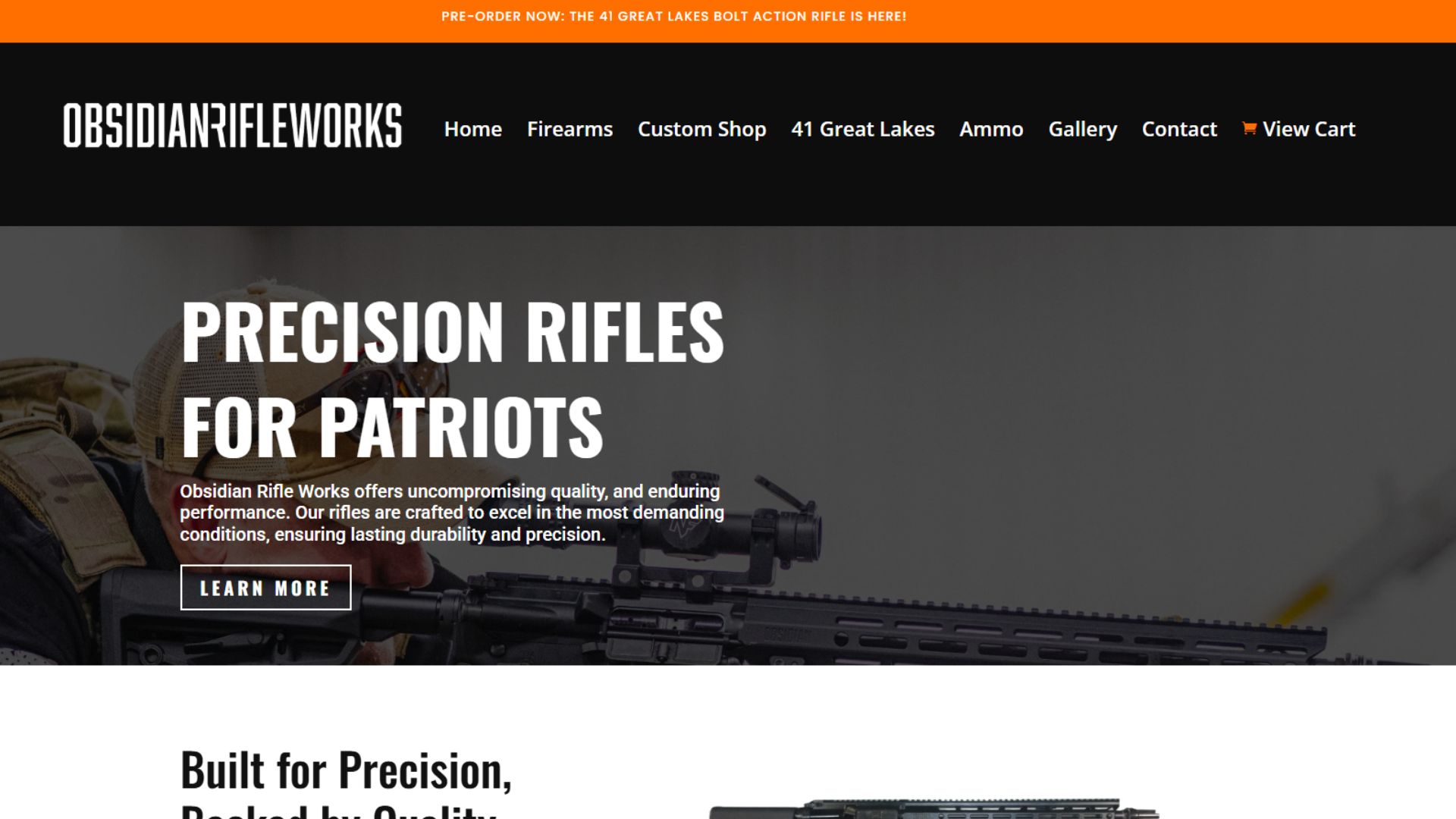 Obsidian Rifle Works: Custom Gunsmith E-Commerce